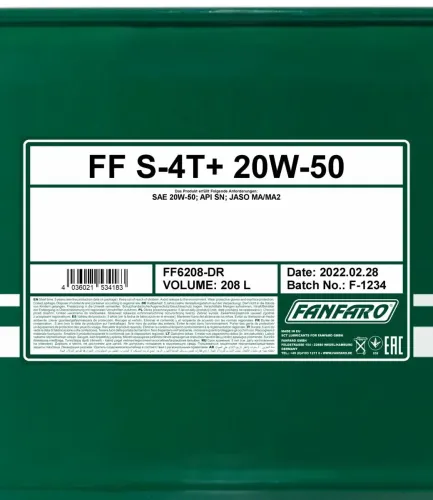 Motoröl 20W-50 208L SCT - MANNOL FF6208-DR Bild Motoröl 20W-50 208L SCT - MANNOL FF6208-DR
