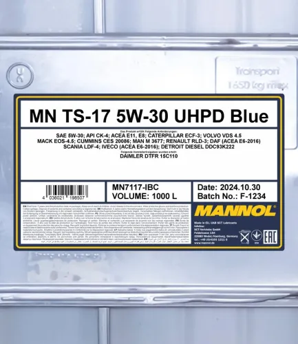 Motoröl 5W-30 1000L SCT - MANNOL MN7117-IBC Bild Motoröl 5W-30 1000L SCT - MANNOL MN7117-IBC