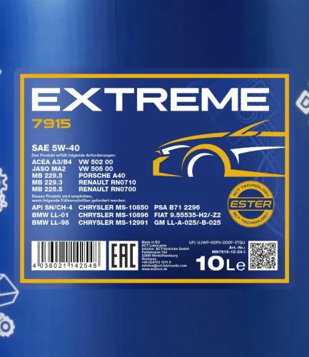 Motoröl 5W-40 10L SCT - MANNOL MN7915-10 Bild Motoröl 5W-40 10L SCT - MANNOL MN7915-10