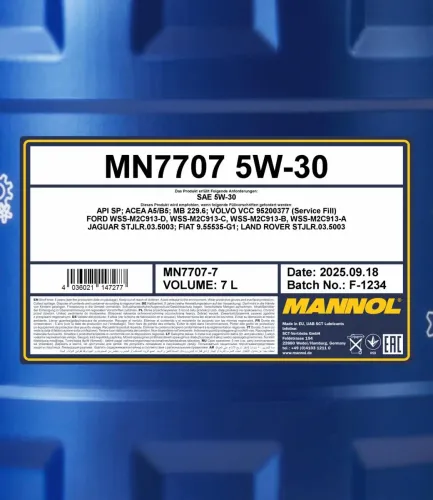 Motoröl 5W-30 7L SCT - MANNOL MN7707-7 Bild Motoröl 5W-30 7L SCT - MANNOL MN7707-7