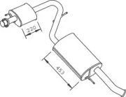 Mittel-/Endschalldämpfer DINEX 33330