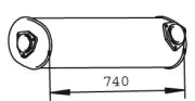 Mittelschalldämpfer DINEX 74331