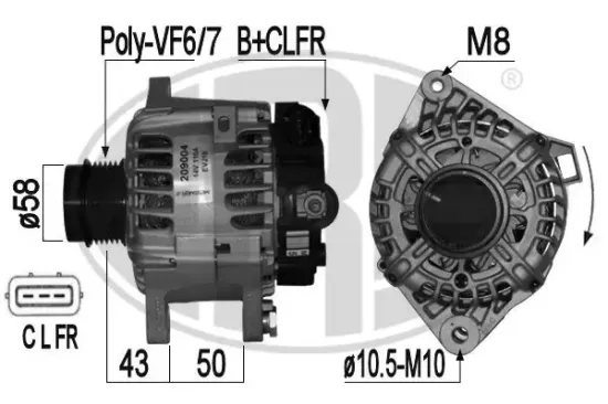 Generator 14 V ERA 209004A Bild Generator 14 V ERA 209004A