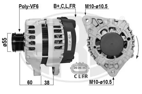 Generator 14 V ERA 209009A Bild Generator 14 V ERA 209009A