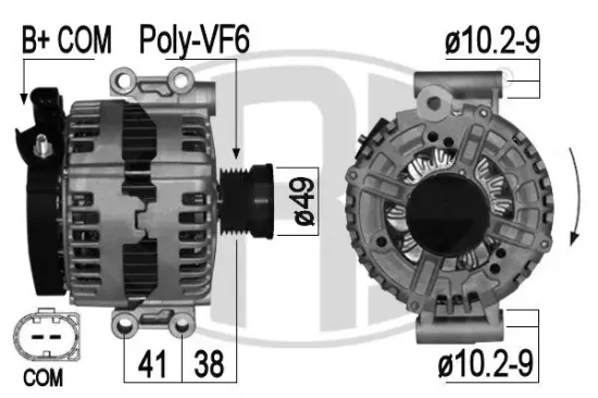 Generator 14 V ERA 209038A Bild Generator 14 V ERA 209038A