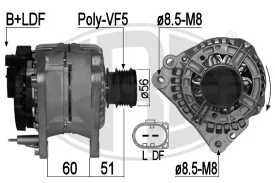 Generator 14 V ERA 209043A Bild Generator 14 V ERA 209043A