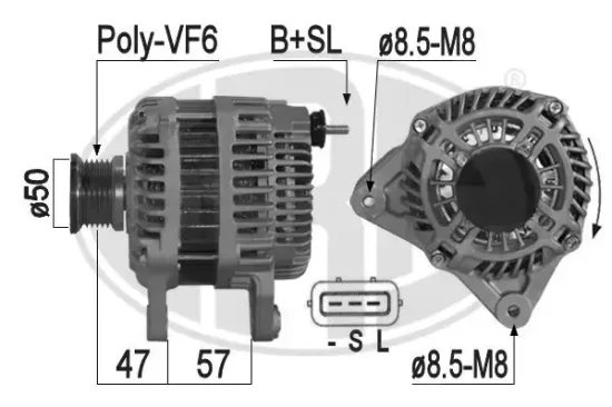 Generator 14 V ERA 209061A Bild Generator 14 V ERA 209061A