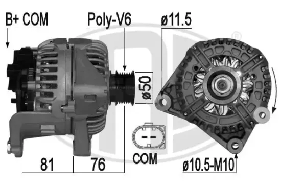 Generator 14 V ERA 209070A Bild Generator 14 V ERA 209070A