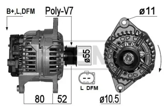 Generator 14 V ERA 209085A Bild Generator 14 V ERA 209085A