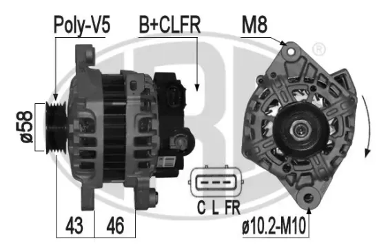 Generator 14 V ERA 209127A Bild Generator 14 V ERA 209127A