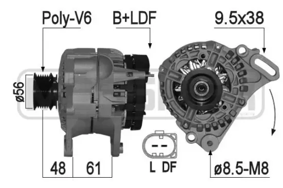 Generator 14 V ERA 209157A Bild Generator 14 V ERA 209157A