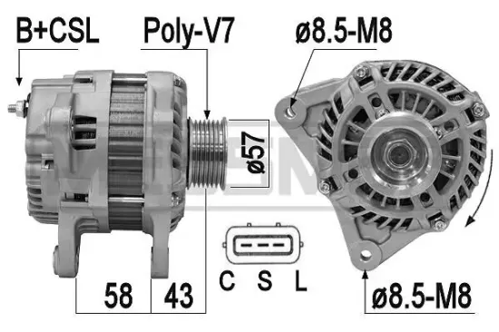 Generator 14 V ERA 209347A Bild Generator 14 V ERA 209347A