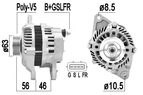 Generator 14 V ERA 209350A Bild Generator 14 V ERA 209350A