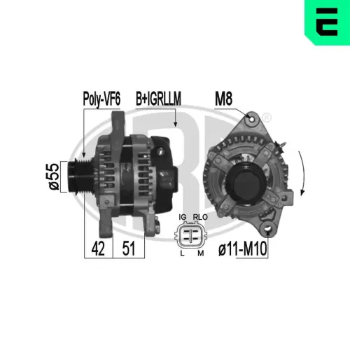 Generator 14 V ERA 209360A Bild Generator 14 V ERA 209360A