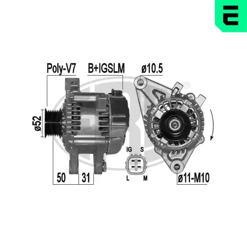 Generator 14 V ERA 209427A Bild Generator 14 V ERA 209427A
