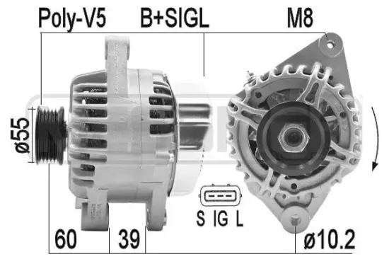 Generator 14 V ERA 209443A Bild Generator 14 V ERA 209443A