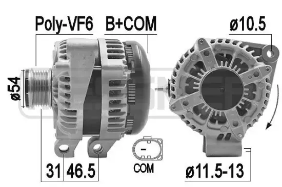 Generator 14 V ERA 209472A Bild Generator 14 V ERA 209472A