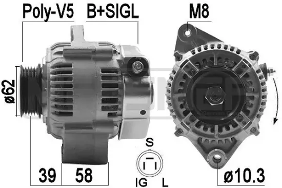 Generator 14 V ERA 209485A Bild Generator 14 V ERA 209485A