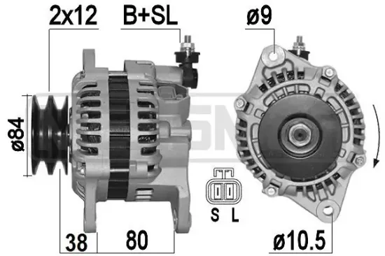 Generator 14 V ERA 209507A Bild Generator 14 V ERA 209507A