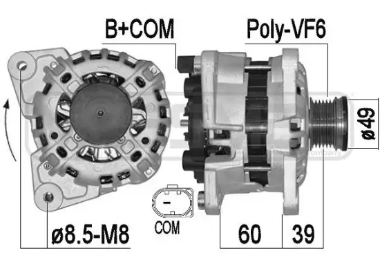 Generator 14 V ERA 209520A Bild Generator 14 V ERA 209520A