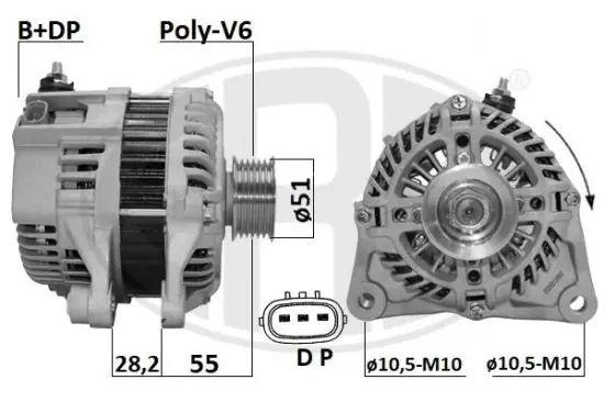 Generator 12 V ERA 209647A Bild Generator 12 V ERA 209647A