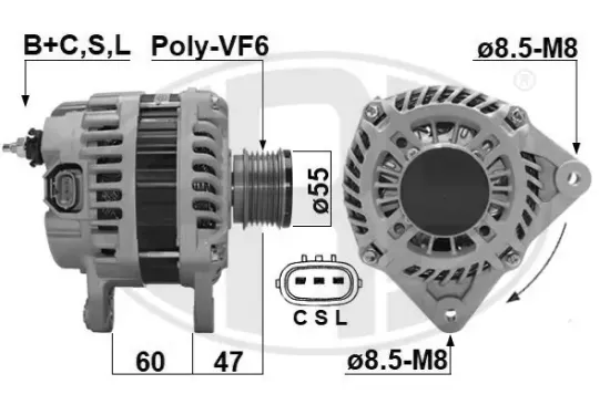 Generator 12 V ERA 209650A Bild Generator 12 V ERA 209650A