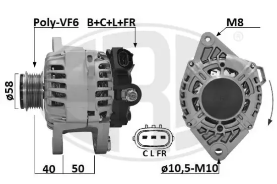 Generator 12 V ERA 209654A Bild Generator 12 V ERA 209654A