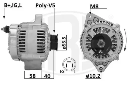 Generator 14 V ERA 209661A Bild Generator 14 V ERA 209661A