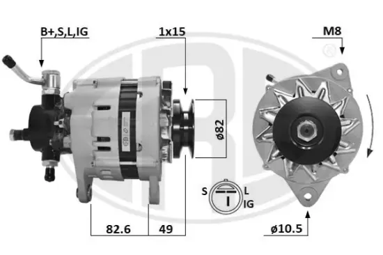 Generator 14 V ERA 209670A Bild Generator 14 V ERA 209670A