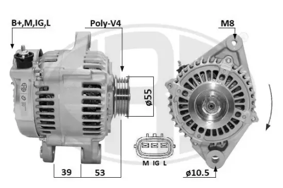 Generator 14 V ERA 209673A Bild Generator 14 V ERA 209673A