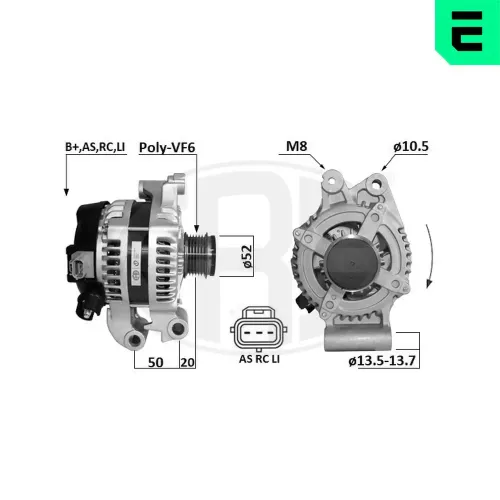 Generator 12 V ERA 209693A Bild Generator 12 V ERA 209693A