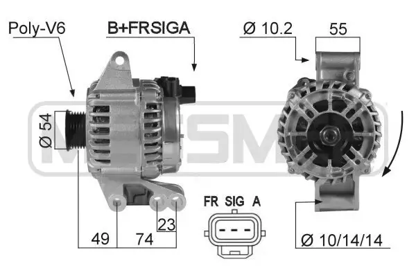 Generator 14 V ERA 210359A Bild Generator 14 V ERA 210359A