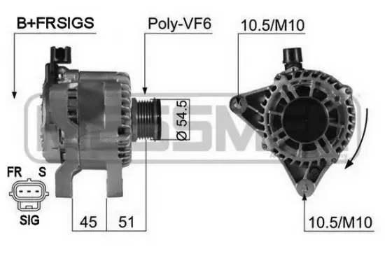 Generator 14 V ERA 210432A Bild Generator 14 V ERA 210432A