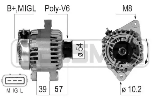 Generator 14 V ERA 210727A Bild Generator 14 V ERA 210727A