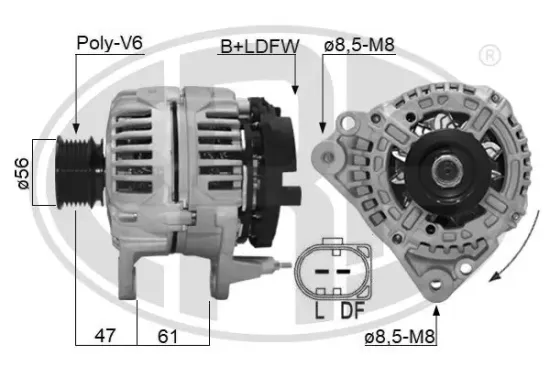 Generator 14 V ERA 210880A Bild Generator 14 V ERA 210880A