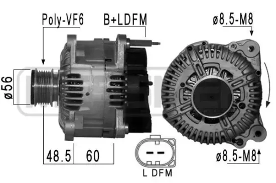 Generator 14 V ERA 210898A Bild Generator 14 V ERA 210898A