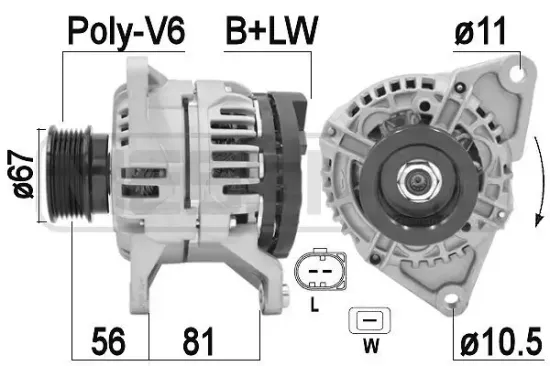 Generator 14 V ERA 210933A Bild Generator 14 V ERA 210933A