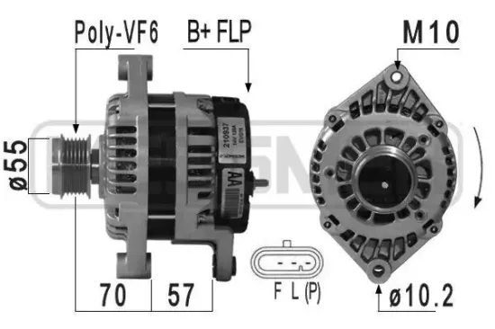 Generator 14 V ERA 210937A Bild Generator 14 V ERA 210937A