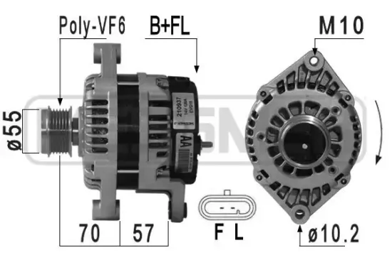 Generator 14 V ERA 210937A Bild Generator 14 V ERA 210937A