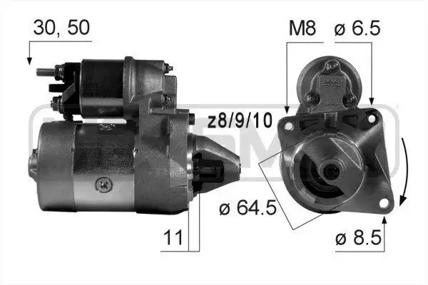 Starter 12 V 0,8 kW ERA 220014