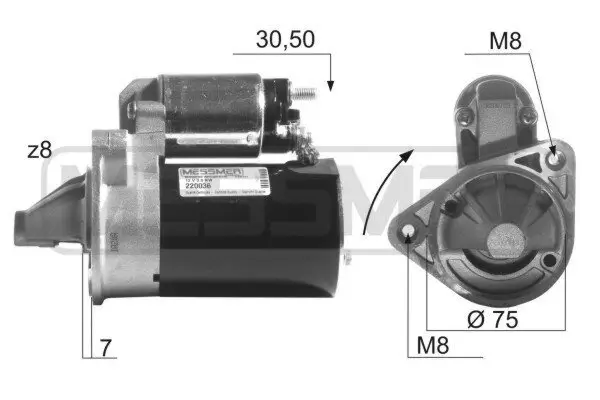 Starter 12 V 0,8 kW ERA 220036 Bild Starter 12 V 0,8 kW ERA 220036