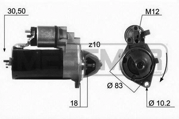 Starter 12 V 2 kW ERA 220132A