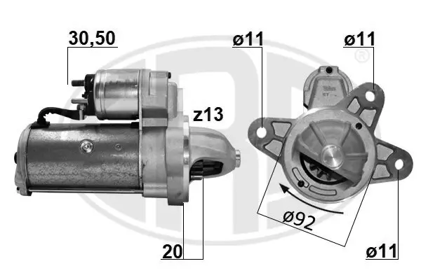 Starter 12 V 2,3 kW ERA 220164A