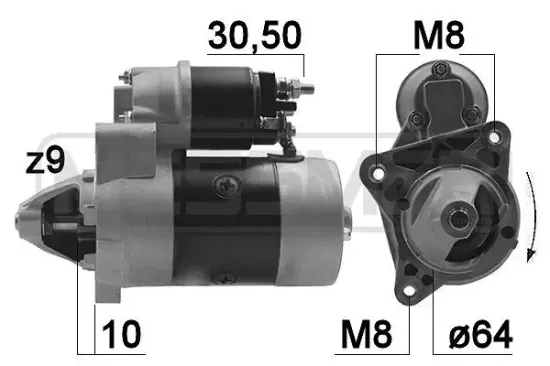 Starter 12 V 1 kW ERA 220166 Bild Starter 12 V 1 kW ERA 220166