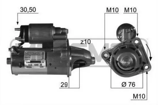 Starter 12 V 1,1 kW ERA 220172 Bild Starter 12 V 1,1 kW ERA 220172