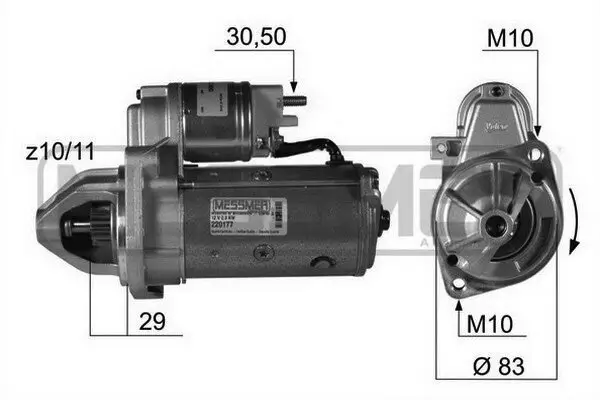 Starter 12 V 2 kW ERA 220177A