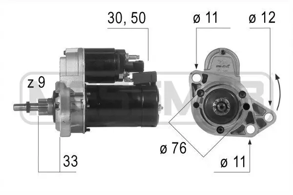 Starter 12 V 1,1 kW ERA 220190A