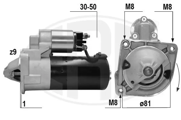 Starter 12 V 2,3 kW ERA 220331A