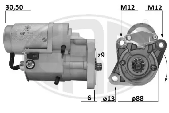 Starter 12 V 2 kW ERA 220342A Bild Starter 12 V 2 kW ERA 220342A
