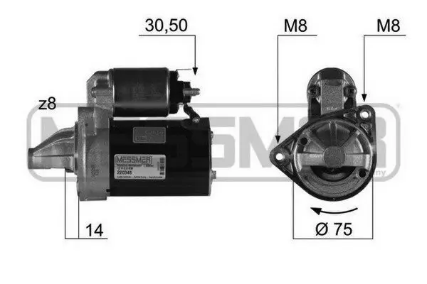 Starter 12 V 0,8 kW ERA 220348A